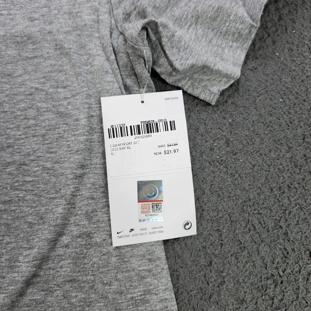 Nike Colorado Buffaloes Golf T-Shirt Mens XL Gray Short Sleeve CU Buffs NCAA NEW